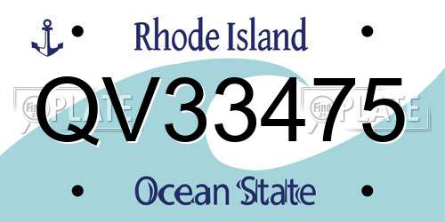 QV33475 Rhode Island License Plate