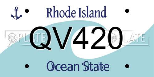 QV420 Rhode Island License Plate