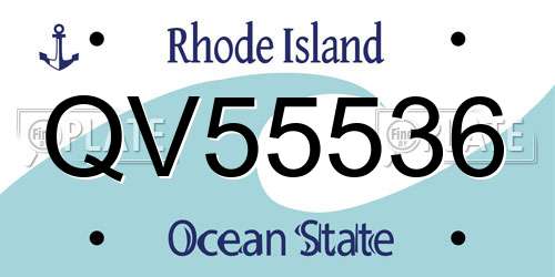 QV55536 Rhode Island License Plate