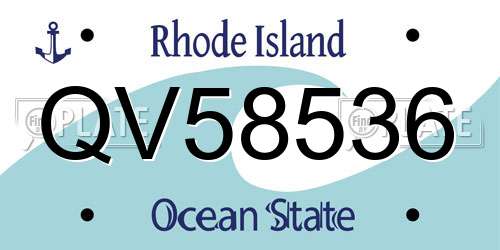 QV58536 Rhode Island License Plate
