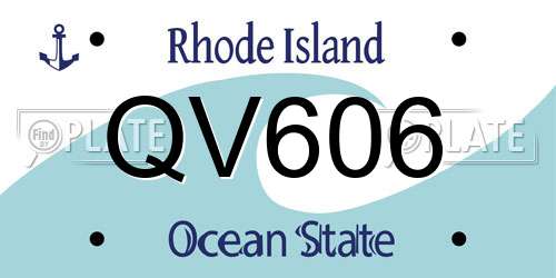 QV606 Rhode Island License Plate