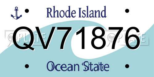 QV71876 Rhode Island License Plate