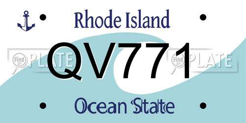 QV771 Rhode Island License Plate