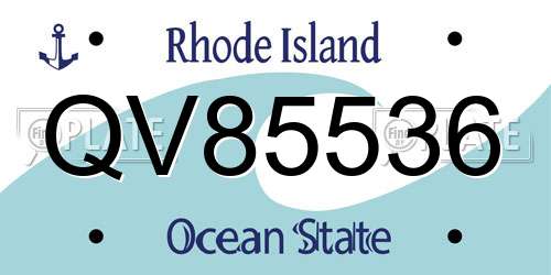 QV85536 Rhode Island License Plate