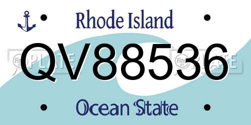 QV88536 Rhode Island License Plate