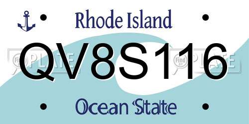 QV8S116 Rhode Island License Plate