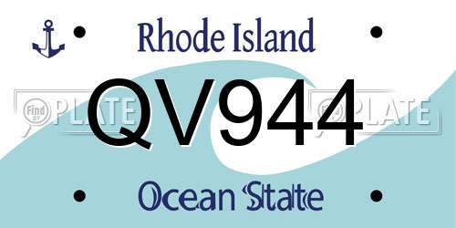 QV944 Rhode Island License Plate