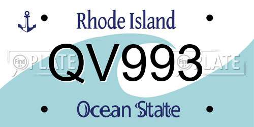 QV993 Rhode Island License Plate