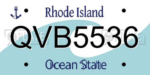 QVB5536 Rhode Island License Plate