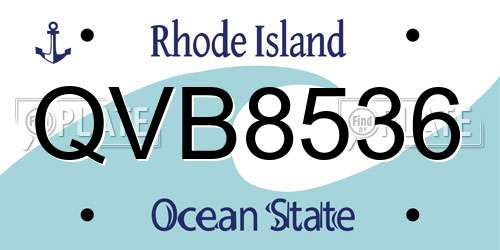 QVB8536 Rhode Island License Plate