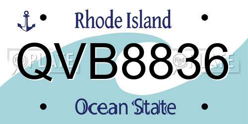 QVB8836 Rhode Island License Plate