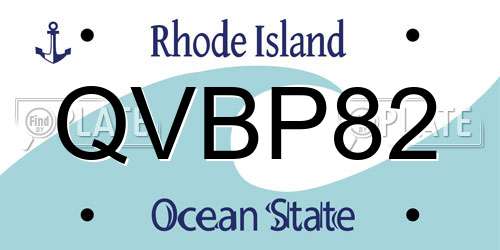 QVBP82 Rhode Island License Plate