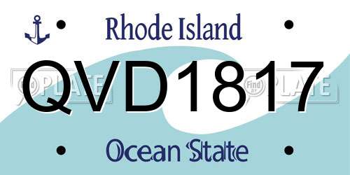 QVD1817 Rhode Island License Plate