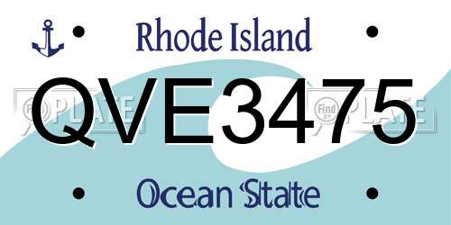 QVE3475 Rhode Island License Plate