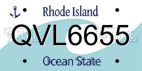 QVL6655 Rhode Island License Plate