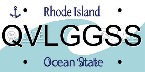 QVLGGSS Rhode Island License Plate