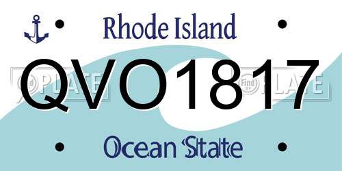 QVO1817 Rhode Island License Plate