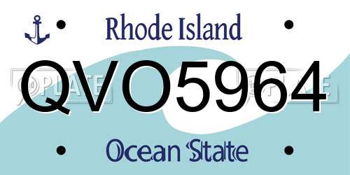 QVO5964 Rhode Island License Plate