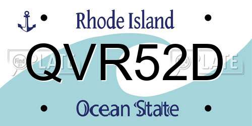QVR52D Rhode Island License Plate