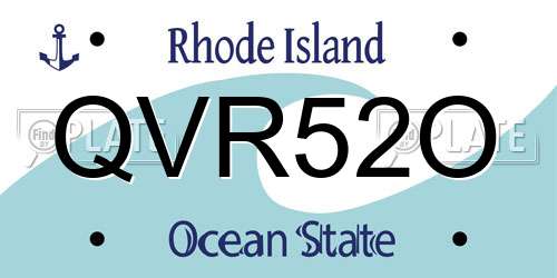 QVR52O Rhode Island License Plate
