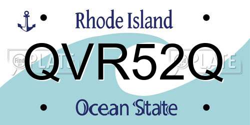 QVR52Q Rhode Island License Plate