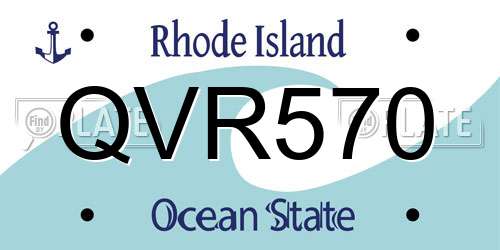QVR570 Rhode Island License Plate