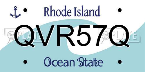 QVR57Q Rhode Island License Plate