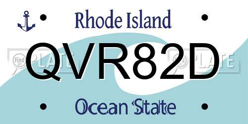 QVR82D Rhode Island License Plate