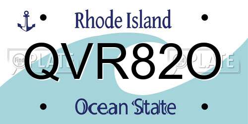 QVR82O Rhode Island License Plate