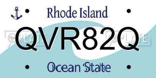 QVR82Q Rhode Island License Plate
