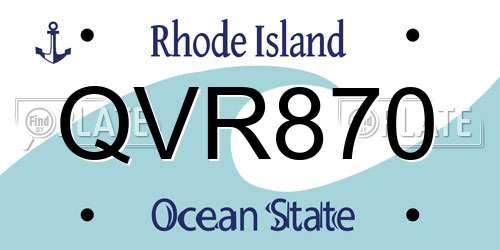 QVR870 Rhode Island License Plate