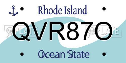 QVR87O Rhode Island License Plate