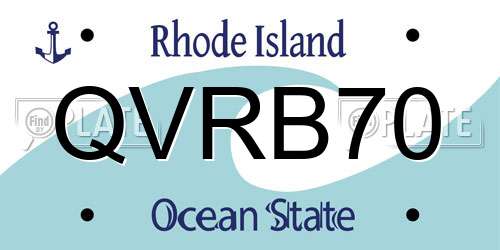 QVRB70 Rhode Island License Plate