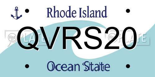 QVRS20 Rhode Island License Plate