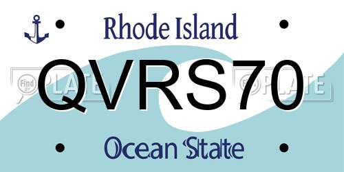 QVRS70 Rhode Island License Plate