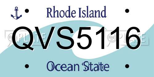 QVS5116 Rhode Island License Plate