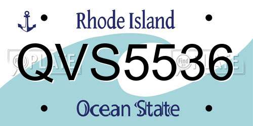 QVS5536 Rhode Island License Plate