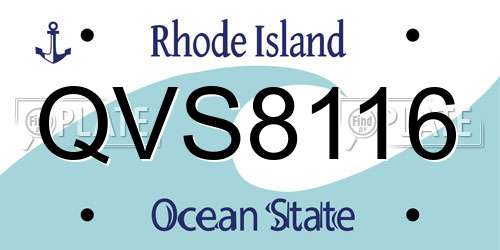 QVS8116 Rhode Island License Plate