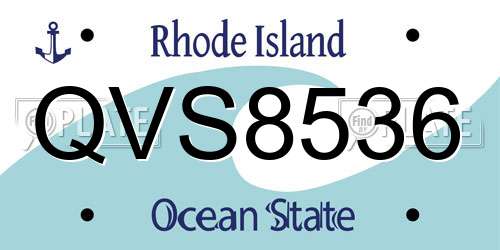 QVS8536 Rhode Island License Plate