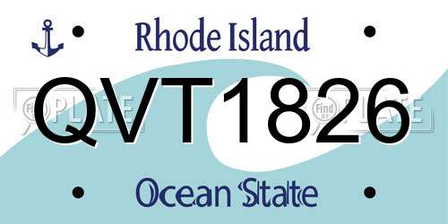 QVT1826 Rhode Island License Plate