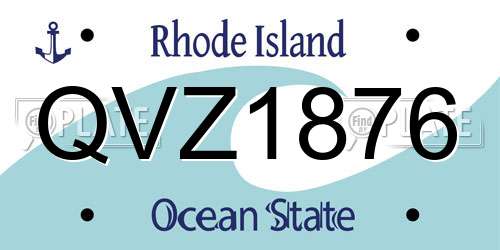 QVZ1876 Rhode Island License Plate
