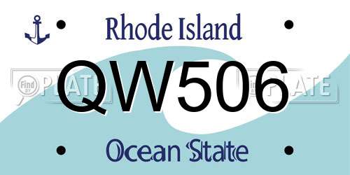 QW506 Rhode Island License Plate