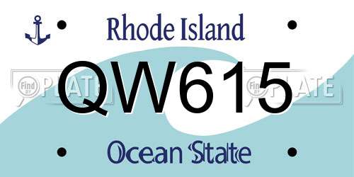 QW615 Rhode Island License Plate