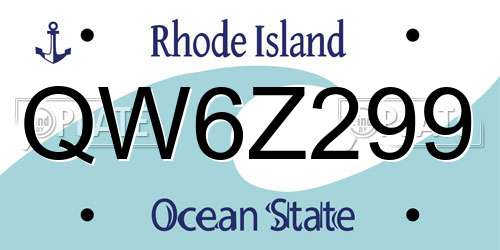 QW6Z299 Rhode Island License Plate