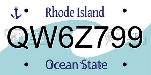 QW6Z799 Rhode Island License Plate
