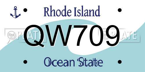 QW709 Rhode Island License Plate