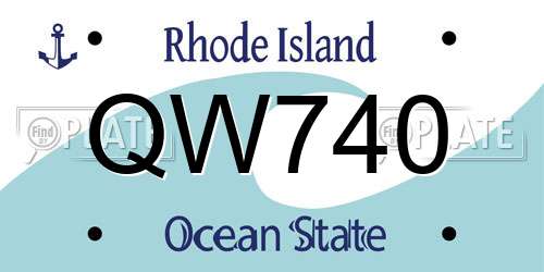 QW740 Rhode Island License Plate