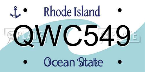 QWC549 Rhode Island License Plate