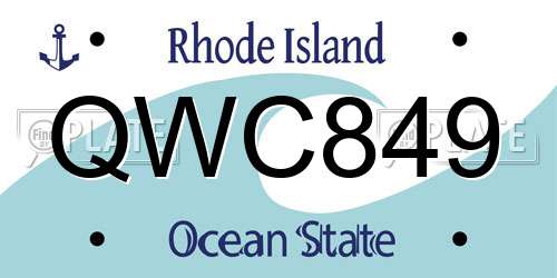 QWC849 Rhode Island License Plate