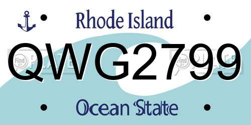 QWG2799 Rhode Island License Plate